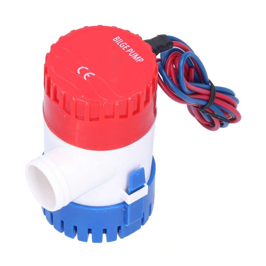 Bilge Pump DC SemiAutomatic Switch Electric Small Submersible Pump for Drain Provide Power 12V/24V 350/500/750/1100GPH(12V 1100GPH) - Rojo - Ver 1
