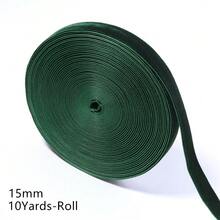 6-38mm 1捲深綠色單面天鵝絨緞帶，聖誕緞帶，珠寶展示包裝，花禮包裝，蝴蝶結，DIY派對裝飾 - 深綠色 - 查看 14