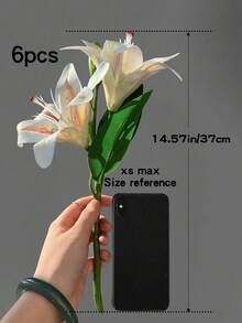 5pcs/3pcs/2pcs/1pc (Pink/Beige/Blue/Green) 37cm/14.57inch Artificial Lily Flowers, Long Stem Artificial Stargazer Lilies With Full Bloom Lily & Tiger Bouquets For Home, Hotel, Wedding Decoration, Bridal Backdrop, Bouquets, Corsages, Wedding Arch, Party Decor - Multicolor - View 19