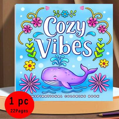 (Ulepszona edycja Deluxe, gruby papier, 20,5 x 20,5 cm) "Inspirująca kolorowanka: 22 strony relaksujących rysunków", idealna dla par i rodzin, idealna na spotkania towarzyskie, Walentynki, urodziny i inne święta. Materiały do rysowania i nauki, 22 strony, książka, kolorowanka, artykuły szkolne, Boże Narodzenie, Halloween, urodziny, prezent na powrót do szkoły, kolorowanka