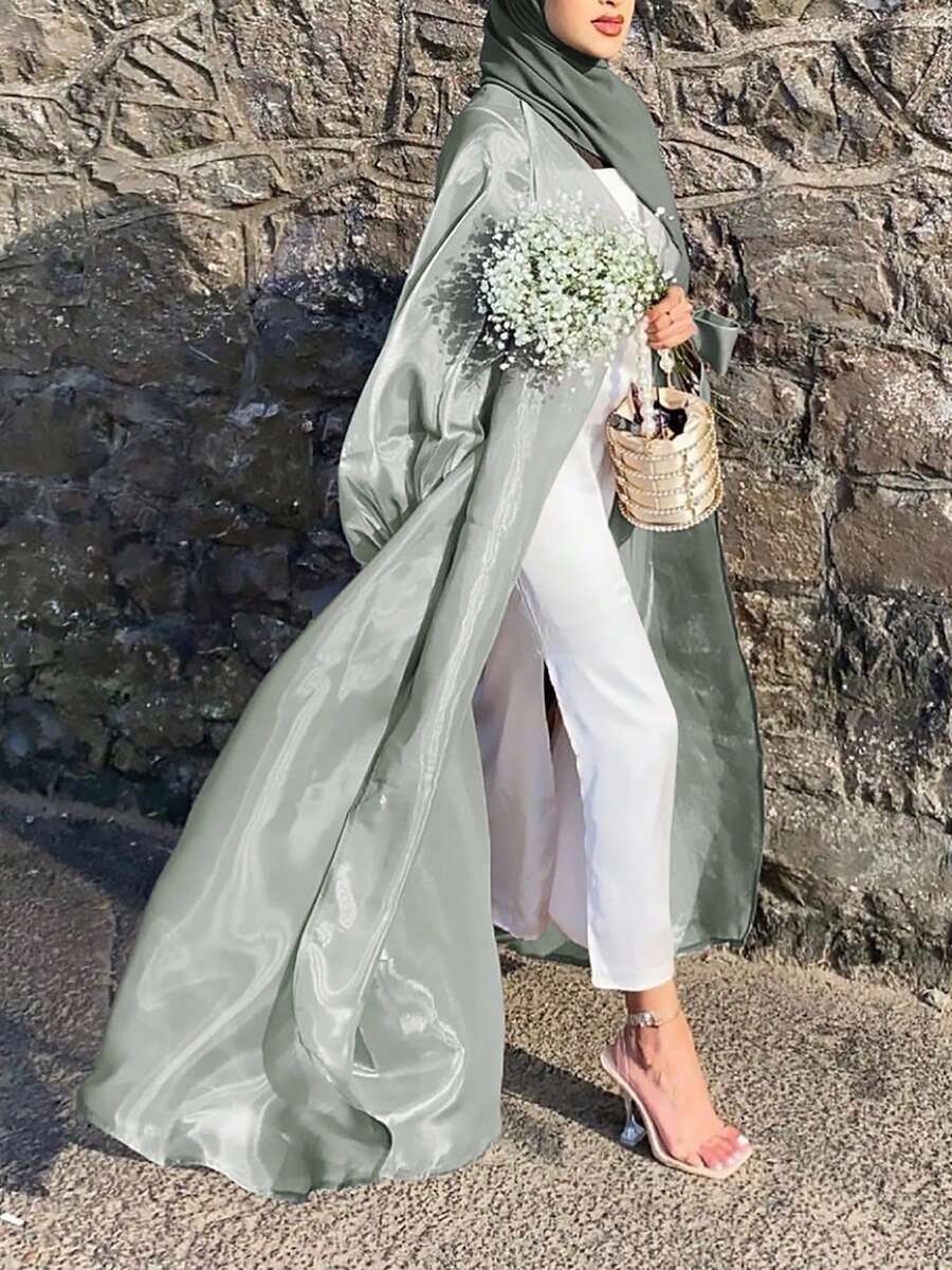 Women's Elegant Sheer Long Oversized Arabic Abaya Robe Kimono Cardigan, Batwing Sleeve, No Headscarf No Inner Garment, Quick Ship Spring