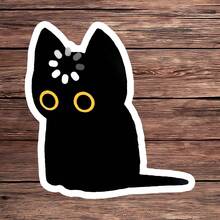 1PC Black Cat Void Loading Sticker, Cute Black Cat Laptop Decal, Void Cat Meme Vinyl, Brain Loading Funny Gift, Waterproof Peel & Stick Water Bottle Sticker, Matte Tumbler Accent, Trending Void Cat Notebook Decal, Perfect Gift For Introverts Cat Lovers, Silly Cat Car Decal, Loading Cat Water Bottle Vinyl - Multicolor - View 1