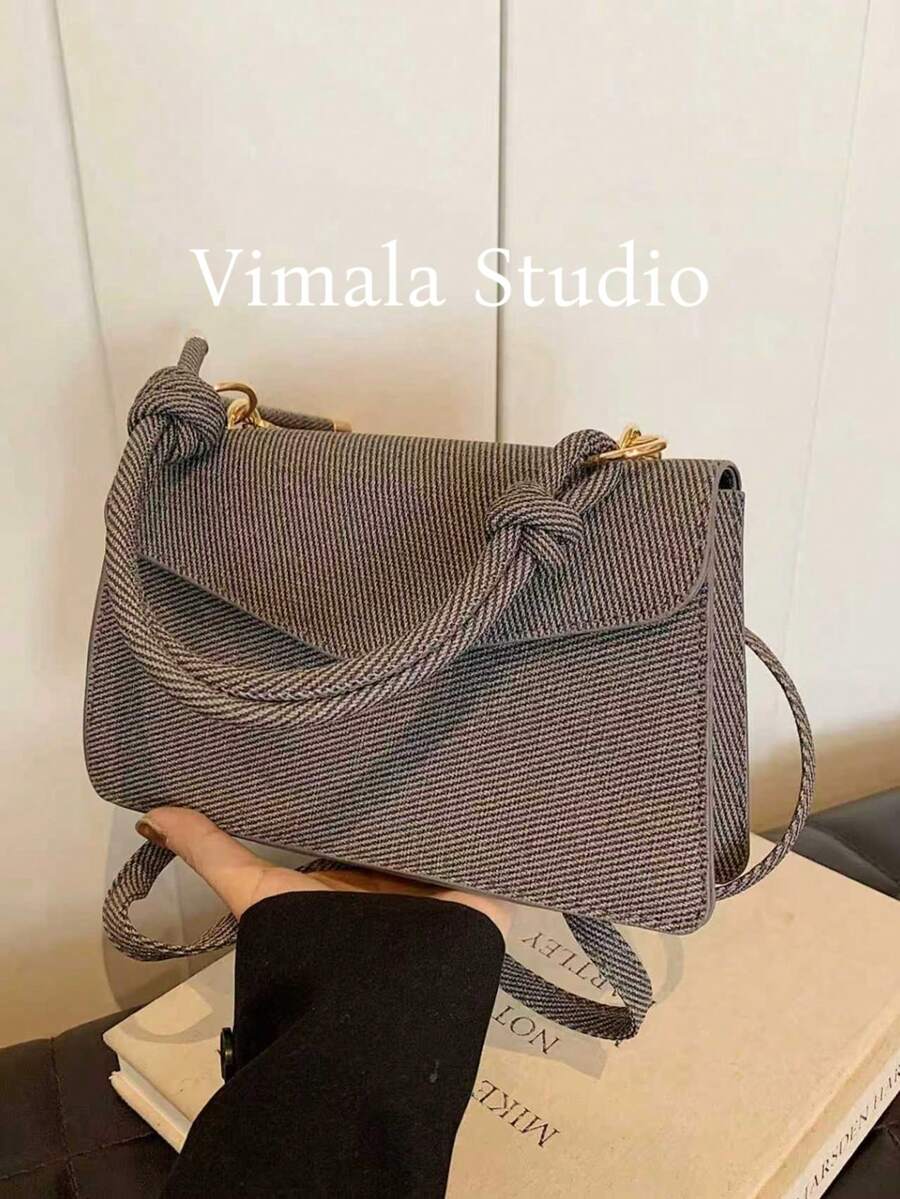 New Vintage Mini Square Bag, Unique Textured Design Crossbody Shoulder Handbag For Women - Black - View 1