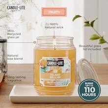 Candle-lite - Velas perfumadas de otoño, rollos de canela, tarro de 18 onzas, vertidas con orgullo en los Estados Unidos, vela de aromaterapia, una sola mecha con 110 horas de tiempo de combustión(Island Bellini (NUEVO) 18 oz) - Multicolor - Ver 3