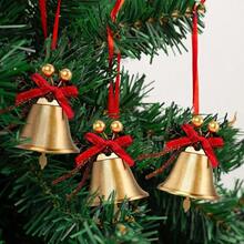 WSXC Christmas Gold Bells 6pcs 2.4in Metal Gold Jingle Bells With Red Bow And Berry Tree Hanging Ornament Xmas Ornament Ringbell For Christmas Tree Pendant Holiday Decoration - 6 - View 3