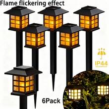 Faebynyx On 24/12, 6 Pieces Of Solar Outdoor Lights, IP44 Waterproof Sidewalk Lights, LED Landscape Lighting Garden Lights, Suitable For Sidewalks, Driveways, Courtyards And Lawns, Solar Garden Decorations, Christmas Decorations - 火焰閃爍 - 查看 4