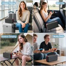 حقيبة حمل محسّنة للجهاز Switch2 مع حماية المقبض، متوافقة مع أجهزة NS الأصلية/OLED، تخزين متعدد الوظائف ل- 26 بطاقة لعبة، شاحن، سماعات أذن، كابل تلفزيون، وحدات تحكم JoyCon، سير معصم، تناسب 3 إصدارات - الأسود - مشاهدة 8