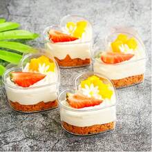 5/10个装透明甜点盒，适用于熟食，防油牛皮纸材质，白色/粉色牛皮纸烘焙食品盒，非常适合盛放饼干、马卡龙、蛋糕、三明治等，是婚礼、派对和特殊场合的理想之选。