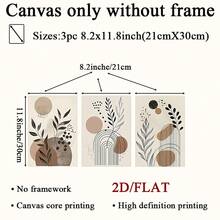 3pcs/Set Modern Minimalist Wooden Frame Canvas Posters, Boho Style Abstract Line Plant Prints Wall Art, Creative Simple Wall Decor, Suitable For Living Room, Bedroom, Kitchen, Dining Room, Classroom, Office, Wall Art, Room Decor, Perfect Gift For Art And Home Decor Lovers