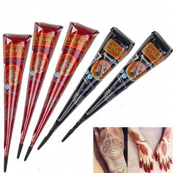 Set de 5 piezas de arte corporal a base de agua | Conos de crema de maquillaje | Tatuajes temporales lavables para fiestas, Halloween, eventos