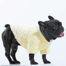 1pc Dog Winter Jacket, Warm Dog Cotton Coat With Built-In Chest Harness, Back Zipper, Pet Vest, Fluffy Dog Clothes, Soft Snow Wear, Yellow - Yellow - View 1