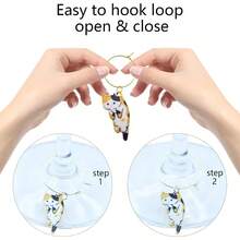 SLAWCat Themed Wine Glass Markers - Set Of 13 13 Pcs Cat Charms For Wine Party Decorations - 13件貓咪掛件 - 查看 3