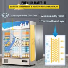 Refrigerador comercial, refrigerador vertical para bebidas, puerta de vidrio con luz LED para el hogar, tienda, gimnasio u oficina, (35 pies cúbicos puerta batiente triple) - 35 pies - Ver 4