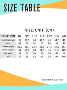 Tween Girl Cartoon Print Short Sleeve Top And Pants Set - Black - View 7