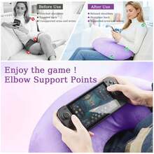 Gaming Pillow For Bed, Reading Pillow For Bed/Sofa/Floor, Ergonomic Arm Pillow For Reading, Gaming, Working And Crocheting, U-Shaped Pelvic Pillow For Adults' Elbows - Mauve Purple - View 2