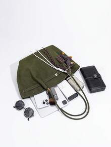 2025 New Vintage High-End Capacity Handbag/Shoulder Bag Tote Bag (With Pendant)