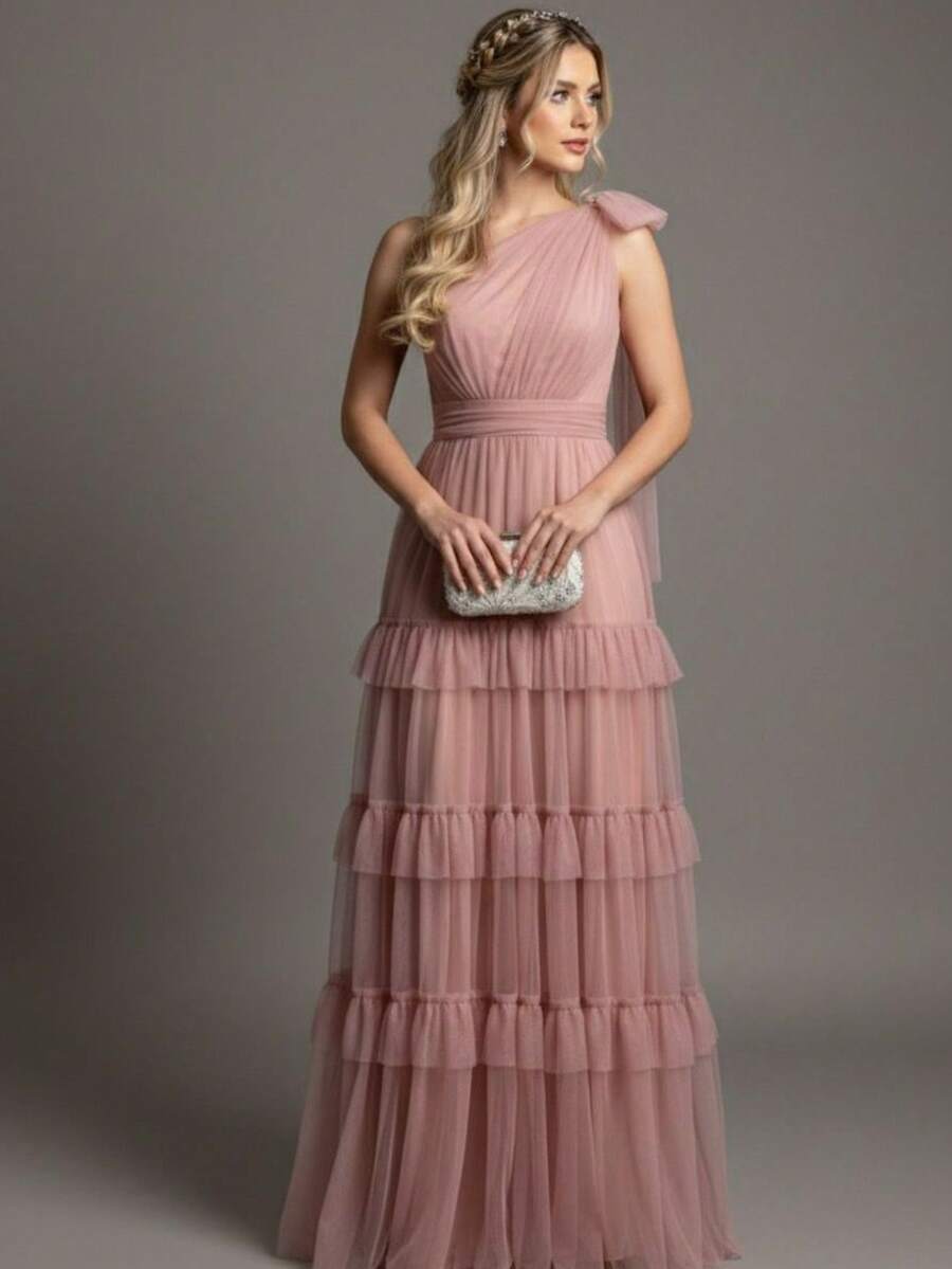 Women Dresses - Màu hồng gỉ - Xem 1