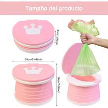 Orinal De Viaje Portátil Para Niños, Travel Potty Toddler, Orinal De Viaje Plegable Con 60 Bolsas De Plástico Para Exteriores, coche, camping (azul) - Rosa - Ver 8