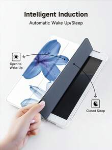 Ayotu 蓝白芙蓉花图案 iPad 保护套，兼容 10.2 英寸 iPad（第九/八代）2021/2020 款，兼容三星 Galaxy Tab A8 10.5 英寸 2022 款，兼容华为 MatePad 10.4/Tab，带 Apple Pencil 插槽，支持自动休眠/唤醒，时尚保护套 - 彩色 - 查看 6