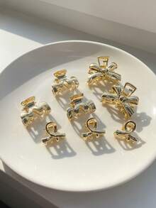 Minimalist Butterfly Metal Small Hair Clip, Elegant Hair Claw Clip For Women Women Hair Accessories - Gold - View 8