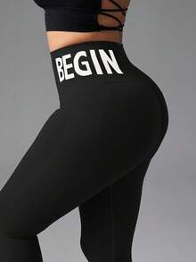 2 Pieces Of Women's Sports Yoga Pants, Basic Solid Color Seamless High Waist, Hip Lifting Elastic, Breathable Sports Leggings, Suitable For Gym, Yoga, Fitness And Daily Exercise - 黑色卡其 - 查看 5