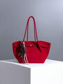 2025 New Vintage High-End Capacity Handbag/Shoulder Bag Tote Bag (With Pendant)