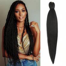 Braiding Hair Pre Stretched 26Inch Pre-Stretched Braiding Hair EZ Braid Yaki Texture Nthetic Hair Extensions For Crochet Box Braids - Multicolor - View 38
