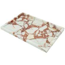 Real Luxurious Natural Marble Vanity Tray Genuine Storage For Home Decor Stone Bathroom/Kitchen/Vanity/Dresser Non-Resin - CalacattaRed - View 1