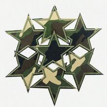 3pcs Grassland Green Camouflage Five-Pointed Star Embroidered Patches, DIY Iron-On Camouflage Patches, Clothing Hat Backpack Handbag Decoration Accessories Valentine's Day Valentine's Day Iron On Patches - 3 件商品 - 查看 4