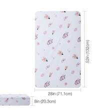 BEEWEED Bộ ga trải giường cũi em bé bằng sợi microfiber siêu mềm - Bộ đồ giường cho trẻ nhỏ sang trọng, phù hợp với nệm cũi và nệm trẻ nhỏ tiêu chuẩn, tấm bảo vệ nệm họa tiết động vật, 1 gói 28*52*8 inch/71*132*20 cm - Màu hồng gỉ - Xem 4