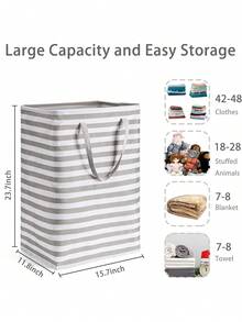 2 Cesto De Ropa Plegable Para Ropa Sucia 75l Gran Capacidad - lima blanca - Ver 4