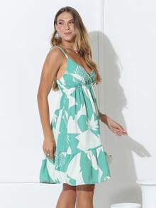 Elegant Cute Party Asymmetrical Knot With Ruffled Hem, Beach Style - Verde - Ver 4