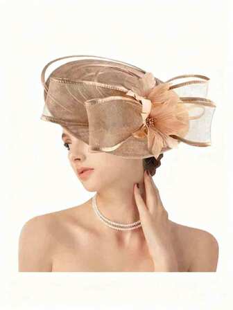 1pc Women's Charming Tea Party Formal Hat, Elegant & Fashionable, Kentucky Derby Hat, Church Hat, Suitable For Tea Party, Wedding, Party, Racing Events