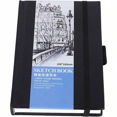 Sketch Art Book, Sketch Drawing Paper Pocket Sketchbook con Marcador de Cinta Hojas de Dibujo Multifuncin Libro de Pintura Papel de Arte para Dibujar y Pintar 108x160 Mm