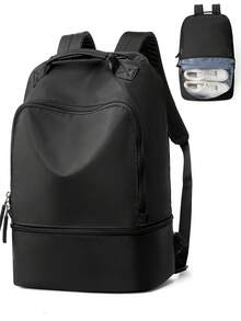 书包/学生背包，时尚学院背包，防水旅行背包，笔记本电脑背包/电脑包，可装15.6英寸笔记本电脑，休闲日用背包，配有可调节肩带，适合旅行、健身、户外、商务通勤，旅行必备 - 多色 - 查看 4