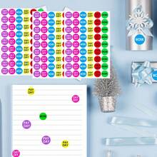 216张不透明提醒贴纸，包括发薪日、休息日等，点阵式计划贴纸，适用于日历、剪贴簿等。 - 彩色 - 查看 3