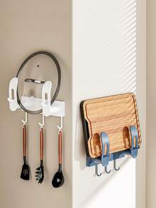 Multi-Functional Kitchen Wall-Mounted Shelving Unit - Freely Detachable, Relocatable And Reusable No Drilling Required, Space-Saving Design Kitchen Items Kitchen Accessories Kitchen Tools - Multicolor - View 3