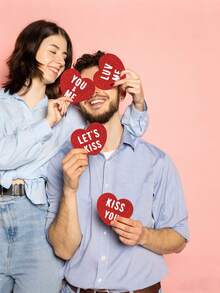 情人节心形挂饰，浪漫爱情饰品，求婚、婚礼及派对装饰礼品 - 紅色 - 查看 4