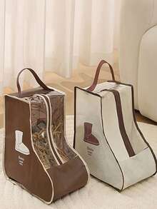 1 Stück großvolumige, transparente Stiefel Aufbewahrungstasche - wasserdicht & staubdicht Schuh Organizer mit Griff und Reißverschluss, faltbar & zum Aufhängen geeignet für Zuhause und Reisen - Verschiedenfarbig - Übersicht 6