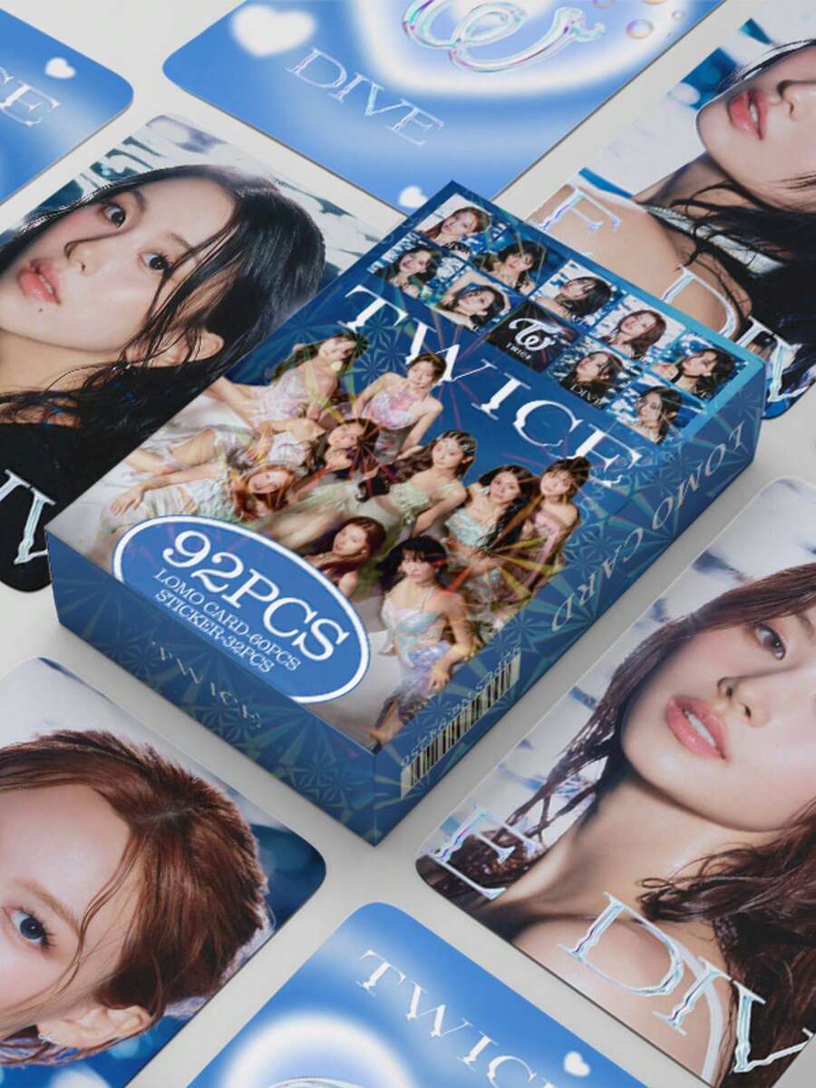 92pcs/Box TWICE (60pcs LOMO Cards + 32pcs Stickers) K-POP Fan Merchandise, SKZ Limited Edition Fan Goods, Photo Cards, Stickers, Holiday Gifts - Multicolor - View 1