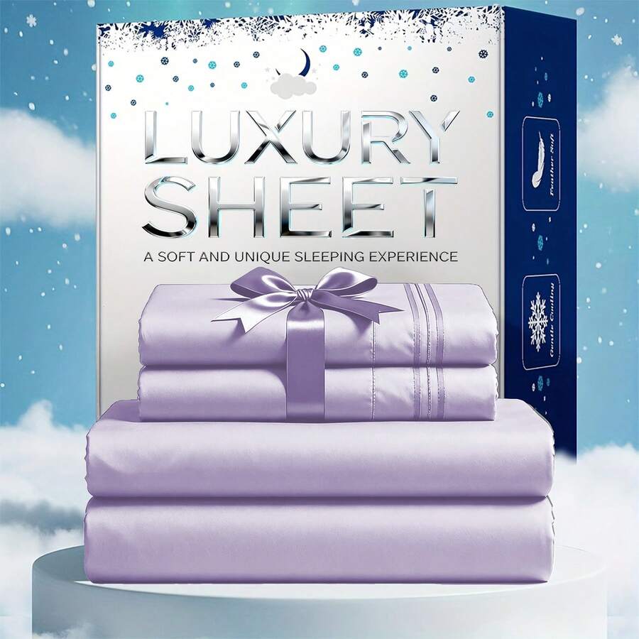 1/ 2/ 3pcs Luxury Hotel-Grade Fitted Sheet Set - 2000TC Ultra Soft & Breathable Microfiber With 14" Deep Pocket, Shrinkage & Fade Resistant, Elegant Deep Pocket For Mattresses, All-Season Easy Care Bedding Gift, Daily Use, Dorms, Guest Rooms. - 紫色 - 查看 1