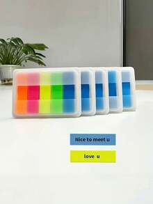 5pcs Set Morandi Semi-Transparent Sticky Notes, 500 Sheets Transparent Self-Adhesive Memo Pads, Writing Classification Marker Notes, Best Gift Choice - Multicolor - View 4