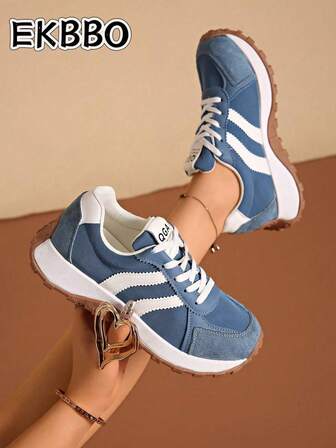 2025 New Classic Casual Lace-Up Sneakers, Solid Color Lightweight Soft Sole Outdoor Versatile Casual Shoes, Comfortable For Students, Running, Hiking, Walking