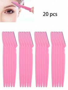 20 dao cạo lông mày bằng thép không gỉ màu đen, dụng cụ tẩy lông chuyên nghiệp phù hợp cho người mới bắt đầu, có nắp bảo vệ, thiết yếu để tẩy lông mặt, tỉa râu và lông mày, 7 dao cạo bằng thép không gỉ, phù hợp cho nam và nữ, tỉa lông mày chính xác, dao cạo tẩy tế bào chết cho mặt dành cho nữ, dao cạo mặt dành cho cả nam và nữ, máy cạo râu, dụng cụ tẩy lông ria mép nhỏ trên mặt, dễ dàng loại bỏ lông tơ mịn trên môi, cằm, mặt và cổ - Hồng - Xem 6