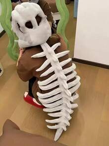 1pc Fun Dinosaur Skull Costume, Realistic Dinosaur Skull Model Head Hat Mask, Teen And Adult Role-Playing Costumes And Props, Party Costume Cosplay Props And Costumes, Super Soft And Comfortable, The Best Festival Gift, A Must-Have Gift For Friends In Outdoor Outfits - Multicolor - View 4