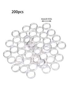 200pcs/Pack Multicolor Double Loops Metal Open Jump Rings - Versatile Connectors For DIY Jewelry Making Supplies - Easy To Use, Durable, And Corrosion-Resistant Accessories In 4, 5, 6, 8, 10, 12mm Sizes - Multicolor - View 36