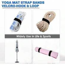 Correa elstica resistente, envoltura elstica, organizador para yoga, entrenamiento, ejercicio, pilates, almacenamiento - Paquete de 4 correas elásticas negras de - Ver 9