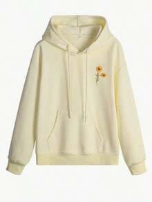 Hoodies For WomenhoodieWomen's Fashionable Autumn/Winter Hooded Pullover Sweatshirt, Soft And Comfortable Thermal Lining Casual Top. Women's Leisure Thermal Lined Pullover Sweatshirt With Collegiate Style Graphic Print, Radiating Yhful Vitality. Suitable For Running, Lounging, Gatherings, Parties, Etc. Provides Warmth In Autumn/Winter, Suitable For Activities Like Running And Exercising. Oversized Thick Hooded Sweatshirt For Women, Fits Street Style And Door Wear, Suitable For Autumn/Winter.Loose And Comfortablehoodies For Women  Clothes Clothes - 杏色 - 查看 6