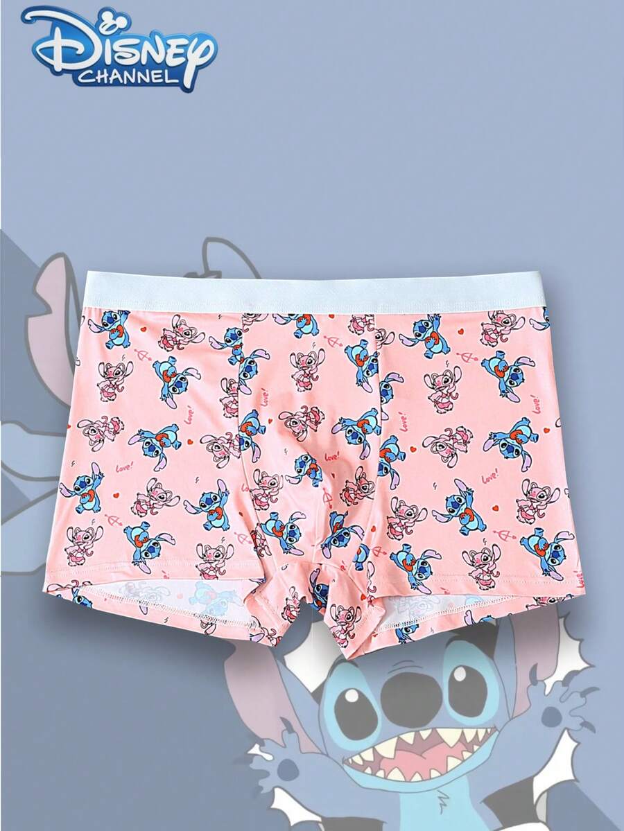 Disney 1pc Cartoon Print Underwear-Soft-Comfortable, Letter Elastic Waistband, Casual Men's Underwear - Multicolor - View 1