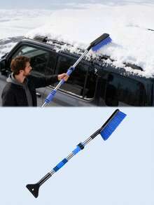1pc Extendable Car Snow Brush 3-In-1 - Detachable Handle Ice Scraper And Soft Bristle Brush, PVC Portable Car Windshield Deicing Tool, Adjustable Telescopic Car Windshield Scraper (Paint-) - Multicolor - View 9